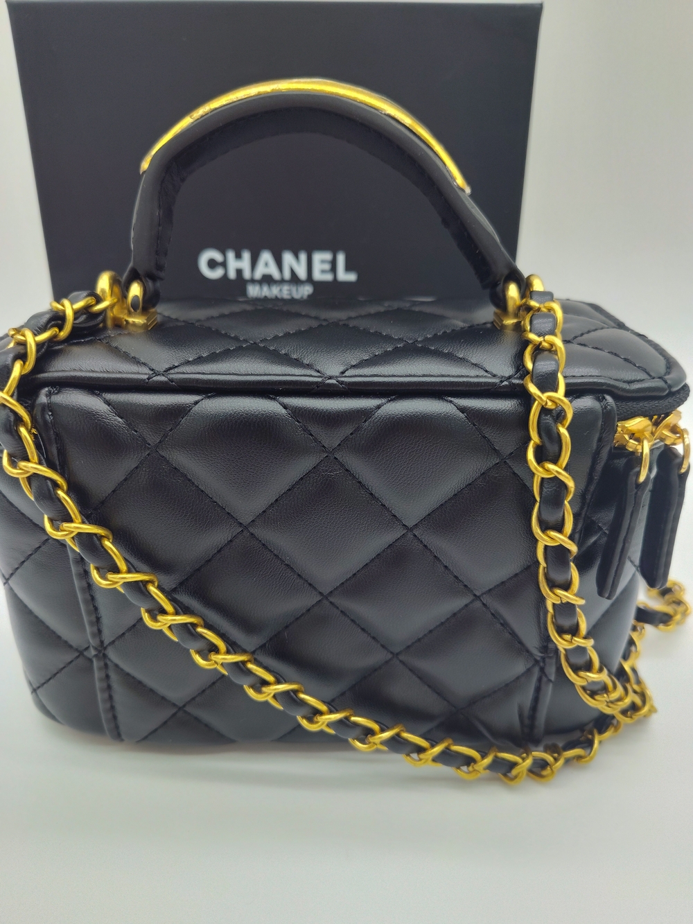 CHANEL Black Quilted Mini Vanity Bag with Gold Hardware - Picture 6 of 13